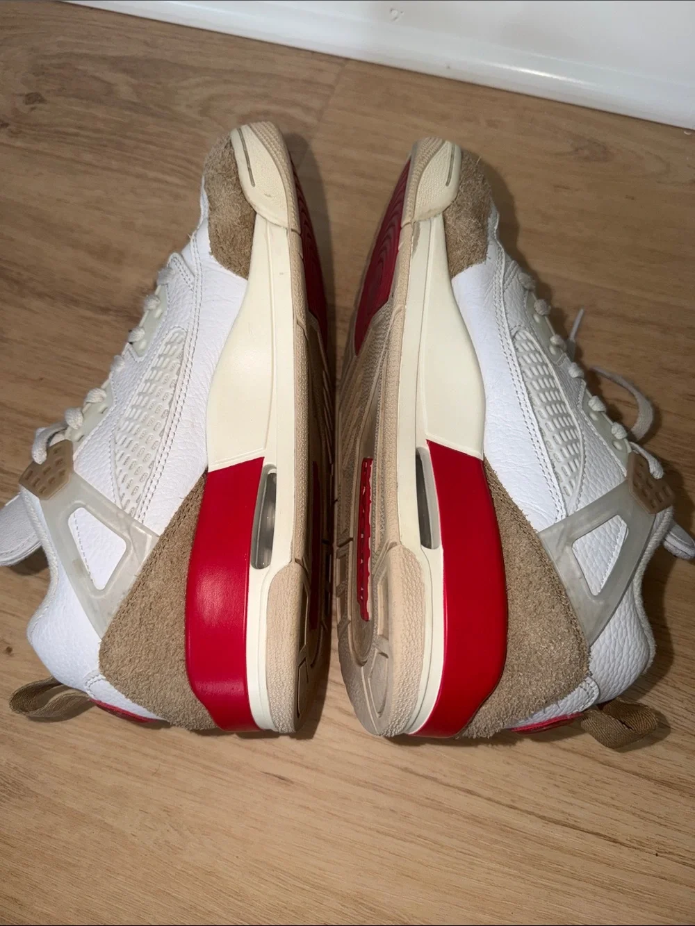 Nike Jordan Spizike Low White Fire Red Desert Camo Casual Shoes size 7 youth